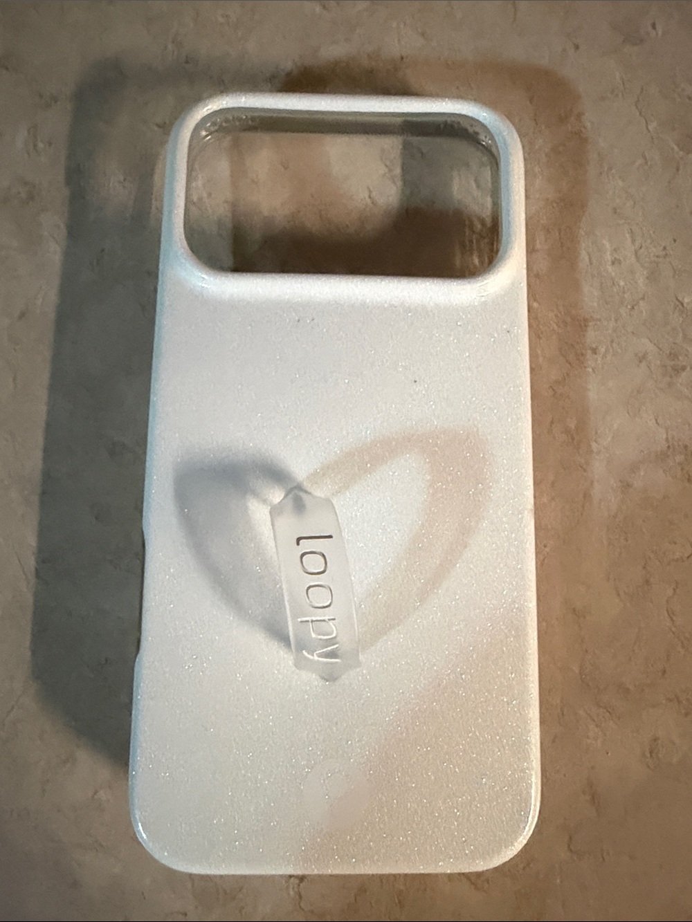 Loopy Case White Glitter Phone Loop Grip & Stand